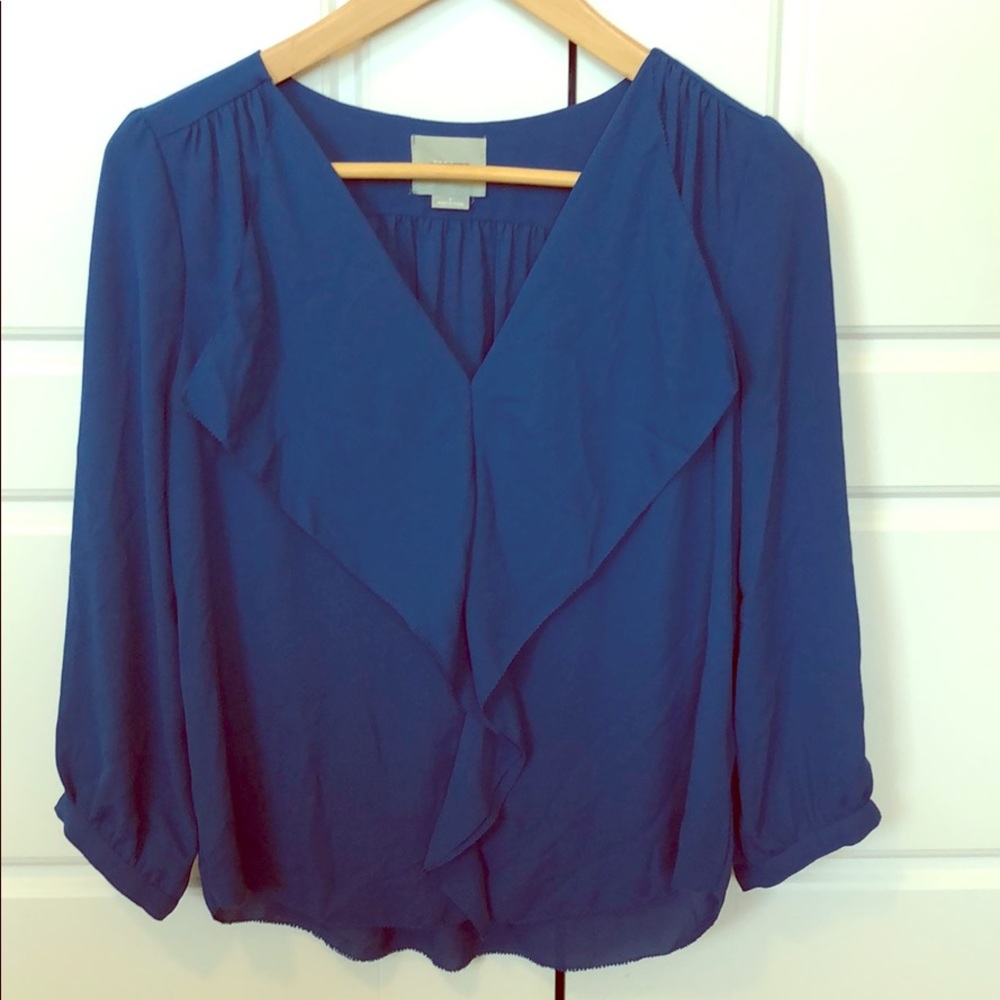 Gorgeous Blue Anthropologie Blouse GUC